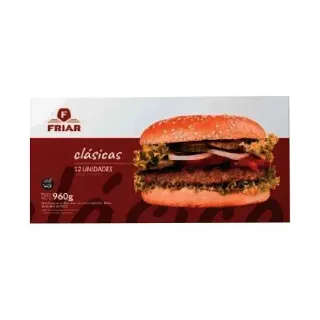 Hamburguesas clásica por 12 solo carne (4349)