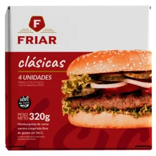 Hamburguesa clásicas x4 solo carne (302)