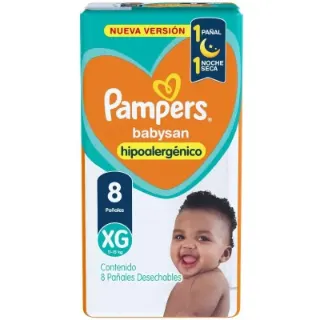 Pañal Pampers Babysan Talle XG x8