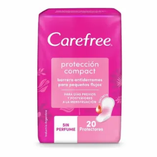 Carefree Protector diario Compact sin perfume x 20