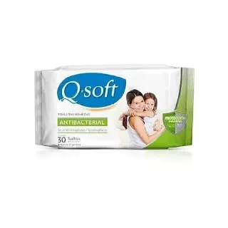 Toallas Humedas Antibacterial Qsoft x30