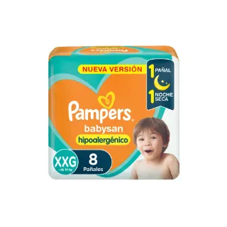 Pañal Pampers Babysan Talle XXG x8