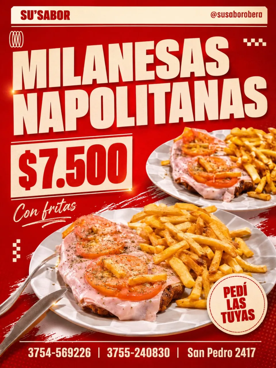 Milanesa Napolitana con Fritas